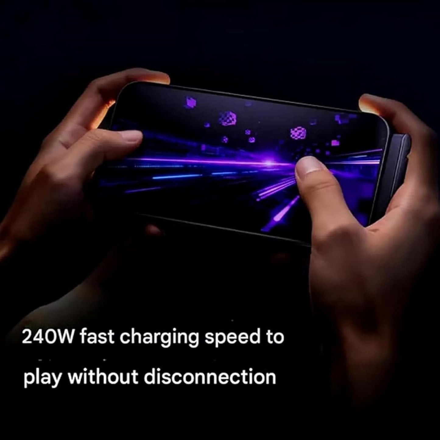 240W Super Fast Charging 2-in-1 Cable with Invisible Holder & Stand for Gaming, Office, Car Travel